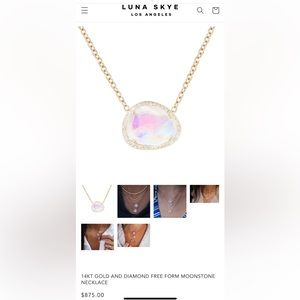 Luna Skye Free Form Moonstone Necklace